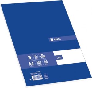 Enri Paquete de 100 Hojas A4 Liso - Papel de Alta Calidad - Color Blanco