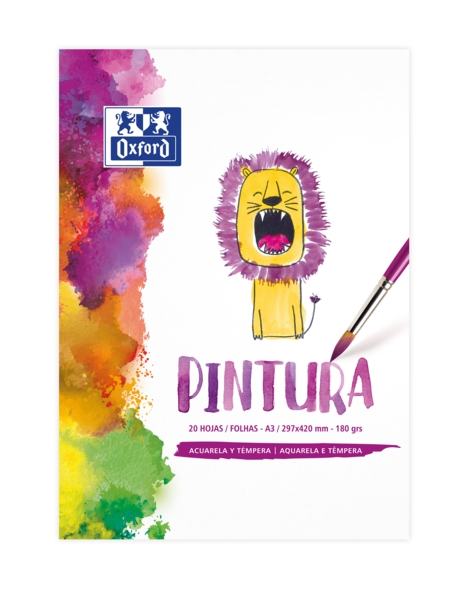 Oxford Pintura Infantil/Ocio Bloc Encolado A3 - Tapa Blanda/Contratapa Rigida - 20 Hojas - 180gr