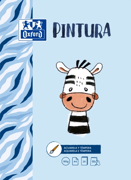 Oxford Pintura Infantil/Ocio Bloc Encolado Pintura A4 - Tapa Blanda/Contratapa Rigida - 20 Hojas 180gr