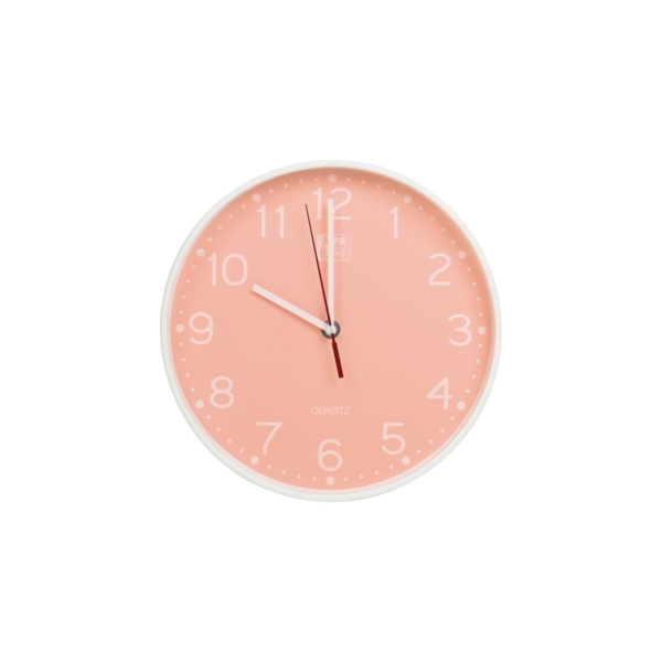Oxford Reloj de Pared Silencioso para Escritorio Calm 25cm - Diseño Moderno y Elegante - Funcionamiento Silencioso - Tamaño Compacto de 25cm - Color Peach