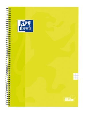 Oxford School Classic Cuaderno Espiral Tapa Extradura Write&Erase - Folio 4x4 con Margen - 80 Hojas - Color Lima