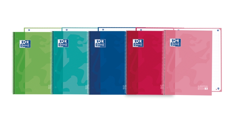 Oxford School Classic Europeanbook 1 A4+ - Tapa Extradura Resistente - 80 Hojas de Alta Calidad - Colores Surtidos