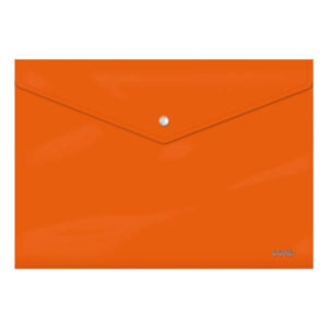 Dohe Sobre Portadocumentos Folio - Cierre de Broche - Polipropileno Cristal Opaco 200 Micras - Color Naranja