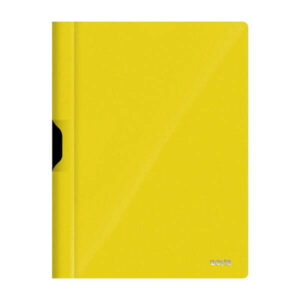 Dohe Dossier con Clip Metalico - Tamaño A4 - Fabricado en Polipropileno Opaco de 350 Micras - Color Amarillo