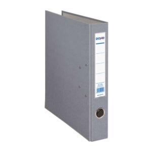 Dohe Archivador de Palanca A4 - Lomo de 45mm - Con Ollao, Rado y Tarjetero en el Lomo - Carton Forrado con Polipropileno - Cantoneras Metalicas - Color Gris