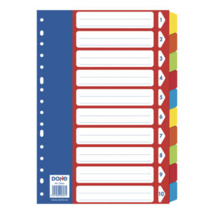 Dohe Separadores para Archivadores y Carpetas de Anillas - 180mm - Cartulina de 180gr - Multitaladro de 16 Perforaciones - Bolsa Autoadhesiva Individual