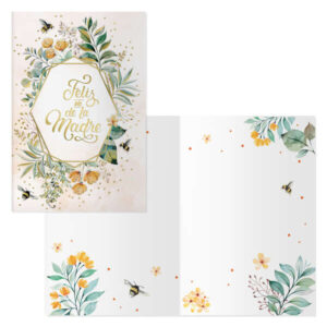 Dohe Pack de 6 Tarjetas de Felicitacion Dia de la Madre - 11.5x17cm - Impresion a Todo Color - Estampaciones con Pelicula de Color - Estampacion en Seco - Papel Offset Blanco de 300gr - Incluye Sobre de Color