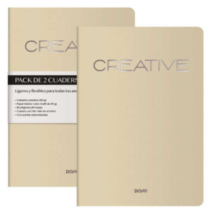 Dohe Creative Cuaderno Notebook A4 40 Hojas Lisas - Papel Ahuesado 90 g/m2 - Tapa en Cartulina 300g/m2 - Color Beige