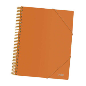 Dohe Carpeta con 40 Fundas Tamaño A4 - Tapa de Polipropileno Opaco de 800 Micras - Fundas Transparentes de 80 Micras - Espiral de Plastico de Color - Gomas Elasticas a Juego