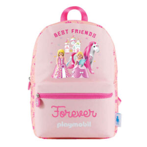 Dohe Playmobil Princess Mochila Infantil - Tirantes Anchos Reforzados - Amplio Compartimento Principal con Cierre de Cremallera - Bolsillo Interior y Delantero con Cremallera - Acolchada y Reforzada