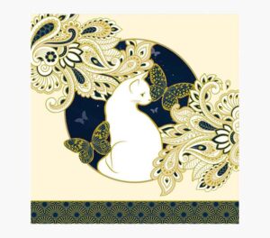 Pictura Tarjeta Arabesque - 16x16cm - Tematica Gatos - Tarjeta Triptica - Incluye Sobre Blanco - Papel con Certificacion FSC