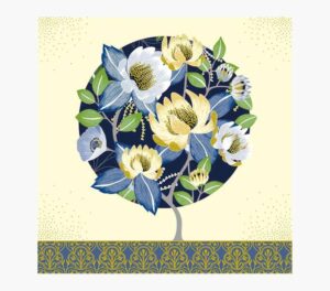 Pictura Tarjeta Arabesque - 16x16cm - Tematica de Flores - Tarjeta Triptica sin Envoltorio - Incluye Sobre Blanco - Impresas en Papel con Certificacion FSC