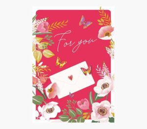 Pictura Tarjeta Felicitacion Zig-Zag Triptico - Estampado en Caliente - Lentejuelas - Pop-Up - 15x22cm - Incluye un Sobre Blanco - sin Envoltorio - Papel con Certificacion FSC