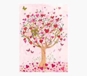 Pictura Tarjeta Zig-Zag - 15x22cm - Tematica Corazones - Tarjeta Triptica sin Envoltorio - Incluido Sobre Blanco - Papel con Certificacion FSC