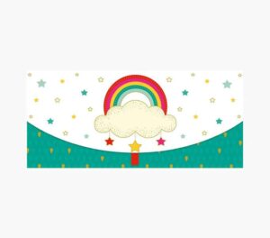 Pictura Tarjeta Money Cards - Tarjeta de Regalo Tipo Sobre Horizontal - Tematica Arcoiris - 21.3x9.6cm - Embolsada Individualmente en Celofan - Incluido Sobre Blanco - Papel con Certificacion FSC