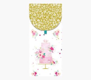 Pictura Tarjeta Money Cards - 9.6x21.3cm - Formato Vertical para Regalos Elegantes - Tematica de Tarta - Embolsada Individualmente - Incluye Sobre Blanco - Papel con Certificacion FSC