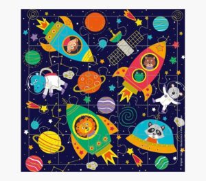 Pictura Tarjeta Puzzle - 15.5x15.5cm - Tematica del Espacio - 25 Piezas - Incluye Tarjeta Plegada y Sobre Blanco - Embolsada en Celofan - Papel con Certificacion FSC
