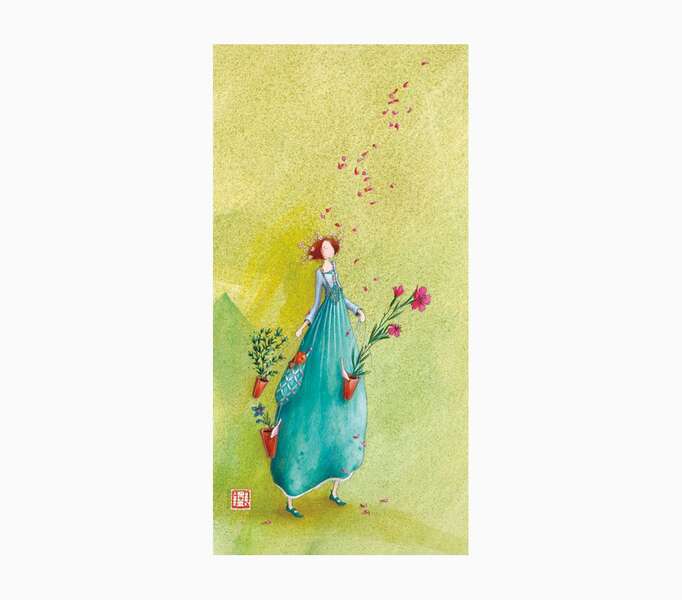 Pictura Gaëlle Boissonnard Tarjeta Doble - Acabado en Barniz de Relieve UV Grueso - Laminado Mate de Tacto Suave - 10.5x21cm - Papel con Certificacion FSC