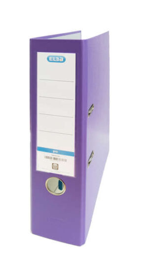 Elba Archivador Palanca Rado Top Folio - Lomo de 80mm - Forrado Exterior de Plastico - Interior de Papel - Color Lila