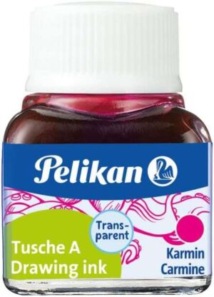Pelikan Tinta China 523 10ml N.2 - Botella de 10ml - Ideal para Dibujo y Caligrafia - Color Carmin