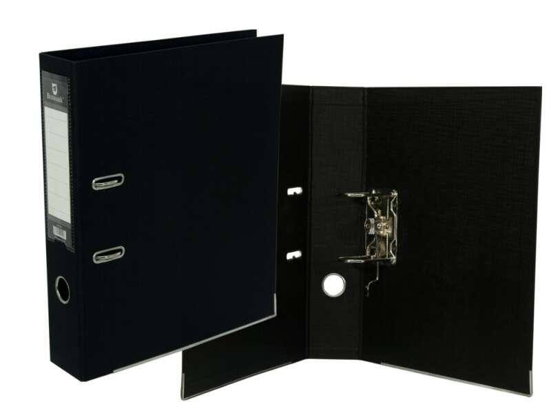 Bismark Archivador A-Z PVC A4 Lomo 75mm - Gran Resistencia - Tarjetero en el Lomo - Cartoneras Metalicas en el Borde Inferior - Mecanismo de Palanca - Color Negro