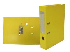 Bismark Archivador A-Z Formato Folio - PVC de Gran Resistencia - Tarjetero en el Lomo - Cartoneras Metalicas en el Borde Inferior - Mecanismo de Palanca - Color Amarillo