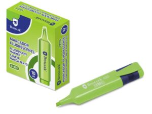 Bismark Marcador Fluorescente - Punta Biselada - Clip en el Capuchon - Color Verde