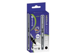 Bismark Boligrafo Tinta Liquida Punta Aguja - Escritura Suave - Alta Precision - Color Negro