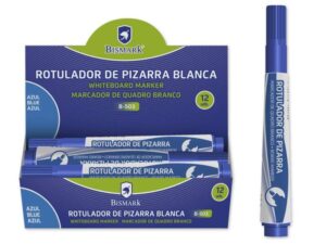 Bismark Rotulador Pizarra Tinta a Base de Alcohol - Punta Media de Fibra Acrilica - Punta Redonda - Color Azul