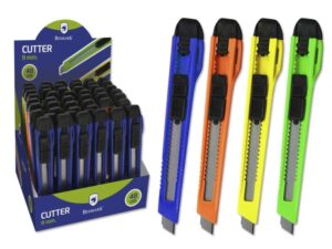 Bismark Cutter Pequeño con Cuchilla de Acero - Sistema de Bloqueo - Retractable e Intercambiable - Colores Surtidos