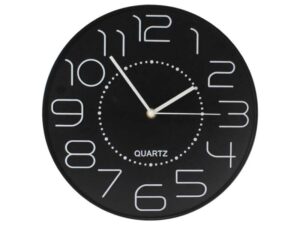 Bismark Reloj Oficina Numeros Blancos sin Cristal - Manecillas de Aluminio - Color Negro