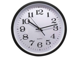 Bismark Reloj Oficina Grande - Lente de Cristal - Manecillas de Aluminio - Esfera de PVC - Color Negro