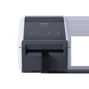 Brother TD-4420DNFC Impresora Termica de Etiquetas USB, LAN - Resolucion 203ppp - Admite Rollos Continuos Linerless - Color Blanco/Gris