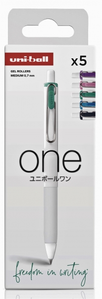 Uni-ball UMN-S-07 Pack de 5 Boligrafos de Tinta Gel - Punta de Bola 0.7mm - Escritura Ultra Fluida - Agarre Suave y Comodo - Color Surtido