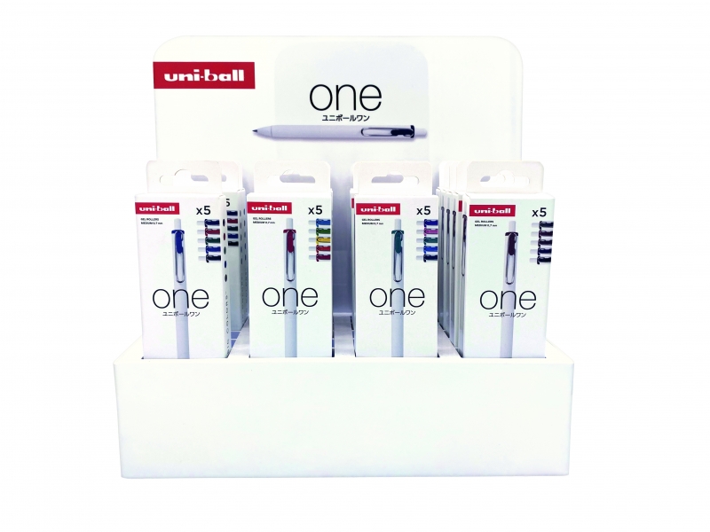 Uni-ball UMN-S-07 Expositor de 20 Packs de Boligrafo de Tinta Gel - Punta de Bola 0.7mm - Escritura Ultra Fluida - Agarre Suave y Comodo - 18 Colores Brillantes - Color Surtido