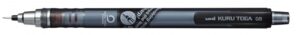 Uni-ball Kuru Toga M5-450T Portaminas - Ancho de Trazo 0.5mm - Sistema de Mina Giratoria - Goma de Borrar en el Pulsador - Color Negro