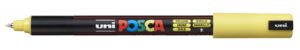 Posca PC-1MR Marcador de Pintura - Punta Roller de Fibra 0.7mm - Linea Extrafina - Tinta Pigmentada Base al Agua - Resistente a la Luz - No Permanente - Ideal para Carteleria y Decoracion - Color Amarillo