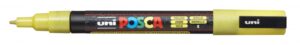 Posca PC-3ML Marcador de Pintura - Punta Conica de Poliester 0.9-1.3mm - Tinta Base al Agua - Resistente a la Luz - Color Amarillo