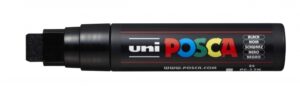 Posca PC-17K Marcador de Pintura - Punta de Poliester Biselada 15mm - Ancho de Trazo Muy Grueso - Tinta Base al Agua - Resistente a la Luz - Color Negro