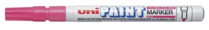 Uni-ball PX-21 Paint Marker - Marcador de Pintura - Punta Acrilica de Bala 0.8-1.2mm - Linea Fina - Cuerpo de Aluminio - Tinta Permanente Resistente a Luz y Agua - Color Rosa
