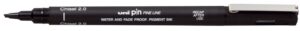 Uni-ball PINCS2-200 Rotulador Calibrado - Punta Poliacetal - Trazo Chisel - Tinta Pigmentada Resistente al Agua y Luz - Color Negro