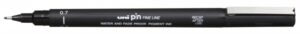 Uni-ball PIN07-200(S) Rotulador Calibrado - Punta Poliacetal 0.7mm - Tinta Pigmentada Resistente al Agua y Luz - Trazo Nitido y Suave - Color Negro