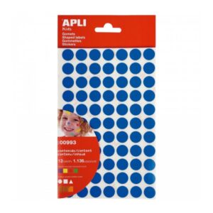 Apli Bolsa de Gomets Adhesivo Permanente - 1.136 Gomets - Desarrolla Psicomotricidad y Creatividad - Adhesivo Base Agua - Color Amarillo