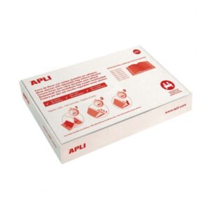 Apli Caja de 100 Forros para Libros 220mm PVC 130 micras - Solapa Autoajustable - Facil Forrado en 3 Pasos - Transparente