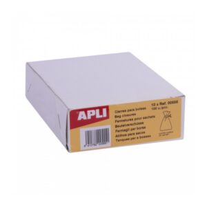 Apli Caja de 100 Cierres Metalicos Flexibles para Bolsas - Alta Resistencia a la Torsion - Reutilizables - Ideales para Escuelas, Hogares y Negocios - Color Amarillo