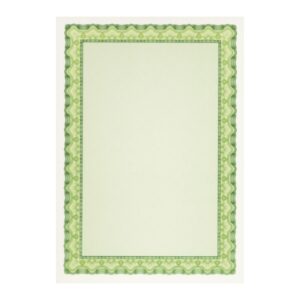 Apli Pack de 70 Hojas de Papel Certificado - Diseño de Concha - 115gr - Compatible con Impresoras Inkjet, Laser y Fotocopiadoras - Color Verde Esmeralda
