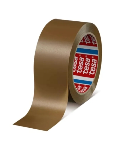 Tesa 4100 Precinto de Embalar Resistente 50mm x 66 Metros - PVC Rugoso - Adhesivo Potente - Color Marron