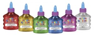 Carioca Glitter Glue Pack de 12 Botellas de 88ml - Tapa con Dispensador - Decoracion con Efecto Glitter - Aplicacion Directa - Secado en 30 Minutos - sin Disolventes - Color Varios