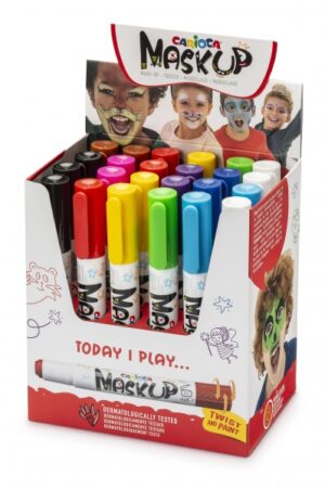 Carioca Mask Up Expositor de 24 Colores para la Piel - Colores Brillantes y Lavables - Testados Dermatologicamente - Mezclables - Colores Surtidos