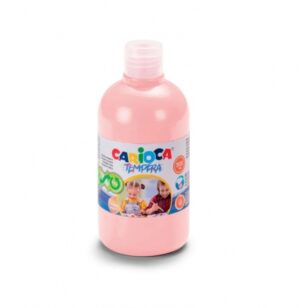 Carioca Botella de Tempera 500ml - Colores Superlavables - Faciles de Mezclar - Aplicable en Materiales Porosos - Alta Opacidad - Color Rosa Claro